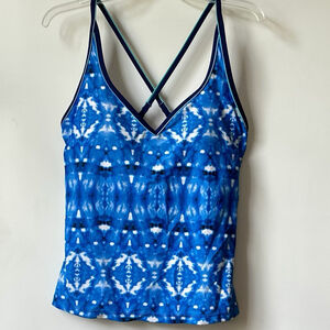 Southpoint Women's Tankini Blue Multicolored, Size 14 Top EUC Cruise Vacation